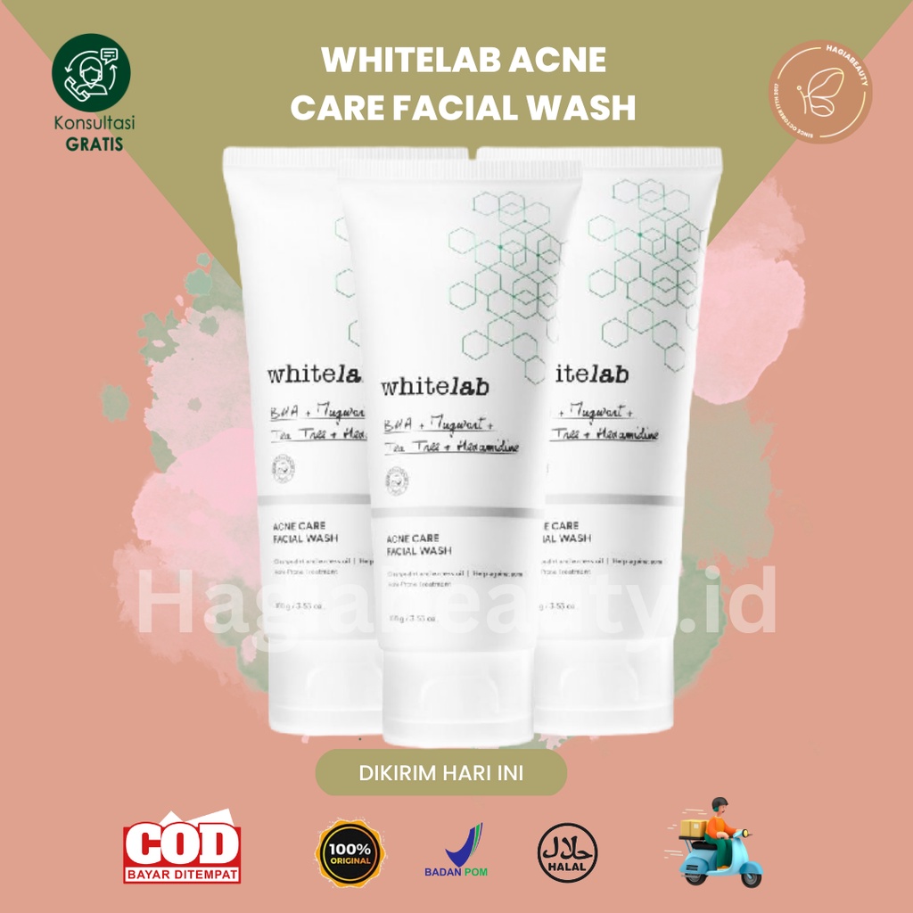 Bisa COD - Whitelab Acne Care Facial Wash - Sabun Cuci Muka Untuk Kulit Jerawat Kontrol Minyak Berlebih Anti Bakteri