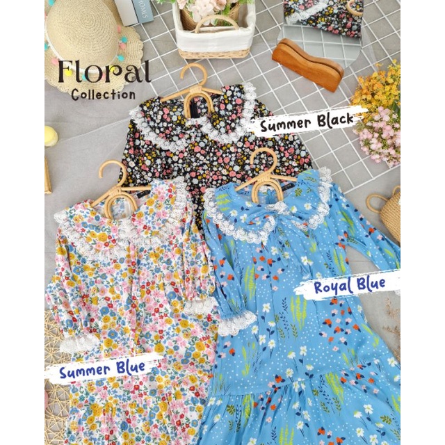 Ollet Gamis Floral etalase 2 Gamis rayon anak bunga