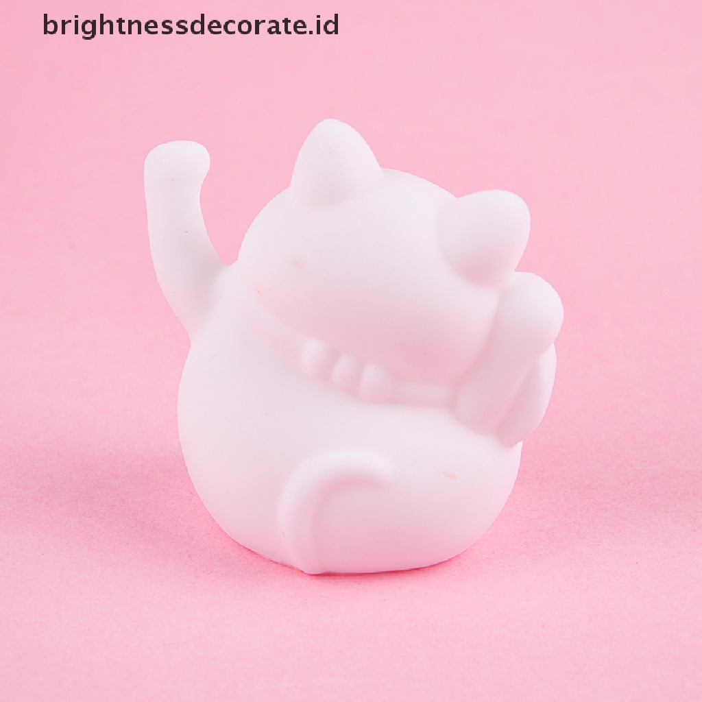 [Birth] Pvc waving cat fortune lucky cat Dekorasi Kue Hiasan Mobil Kunci Gesper Liontin [ID]