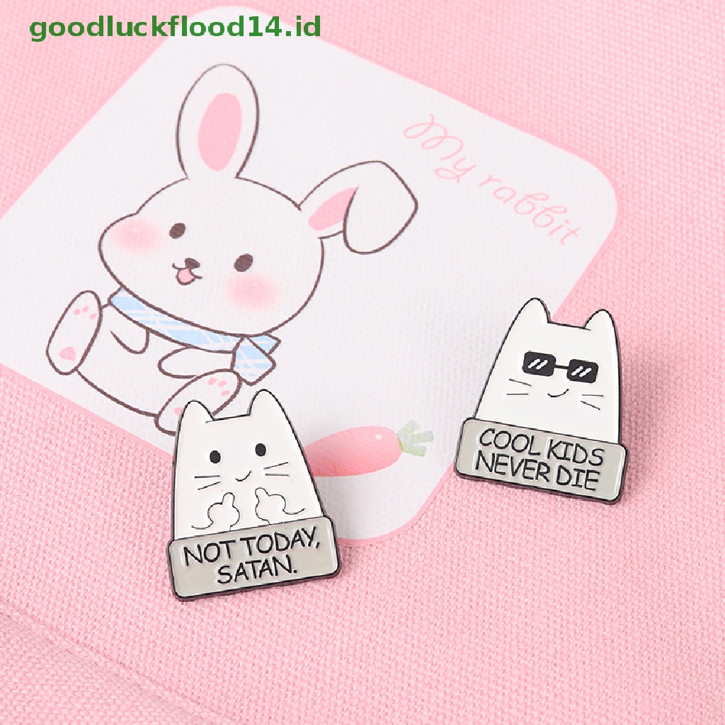 [GOOGFOUR] 1 Pcs Kreatif Trendi Kartun Kucing Kerah Bros Lencana Pin Denim Tas Hadiah Pria Wanita Fashion Perhiasan [TOP]