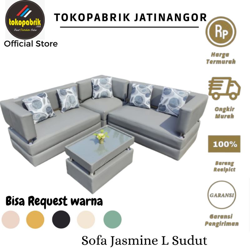 Sofa tamu Jasmine sudut - Kursi ruangtamu L sudut / Sofa - Sopa Sumedang Bandung Garut harga termura