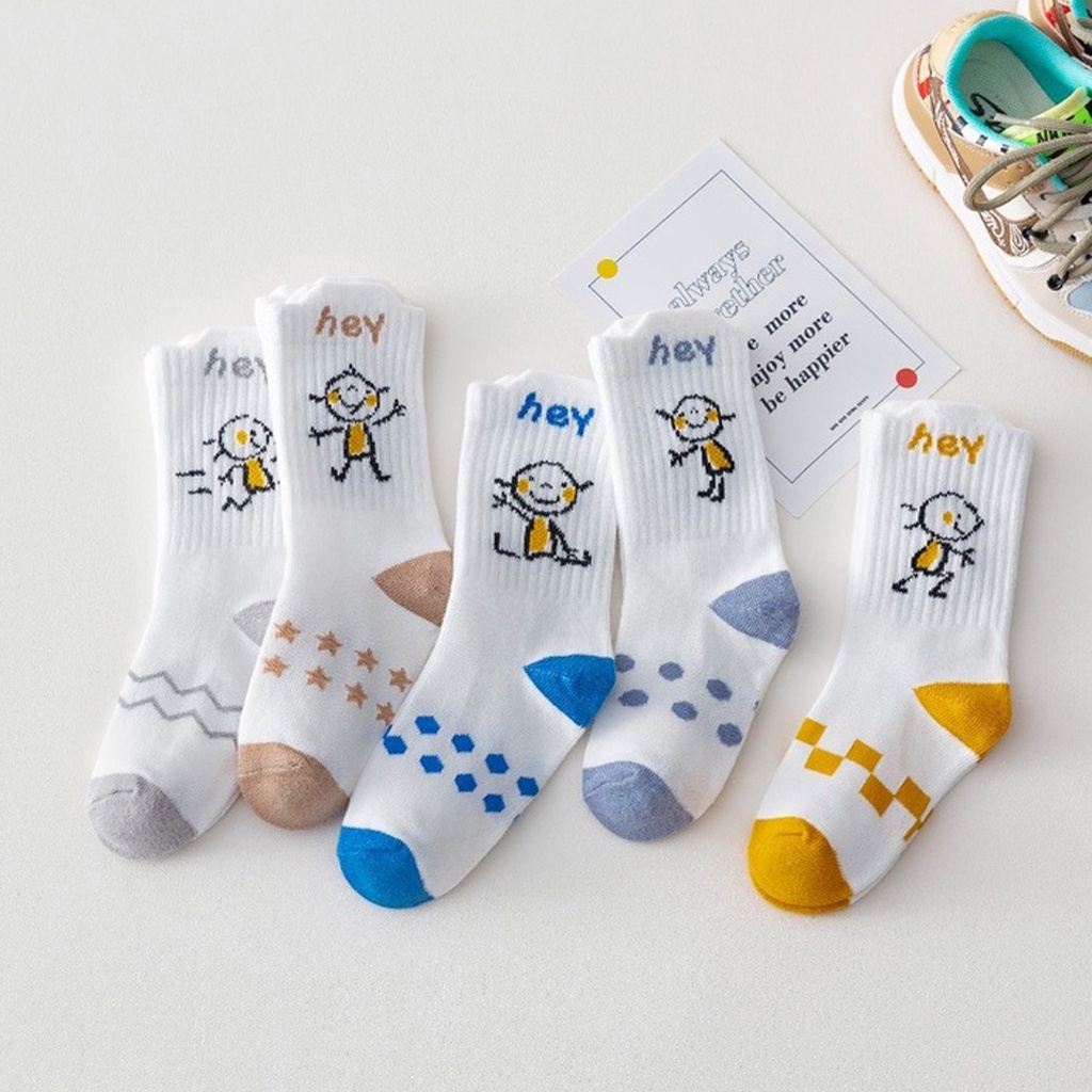 BRGUNIK Kaos Kaki Anak Lucu Kaus Kaki Bayi Motif Hey Karakter KK065