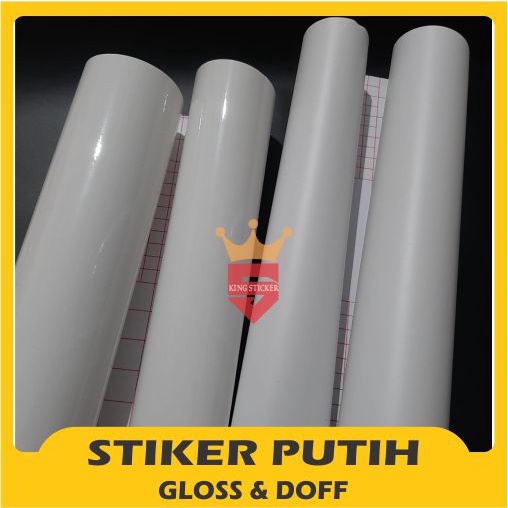 Stiker Skotlet Putih Gloss dan Dop