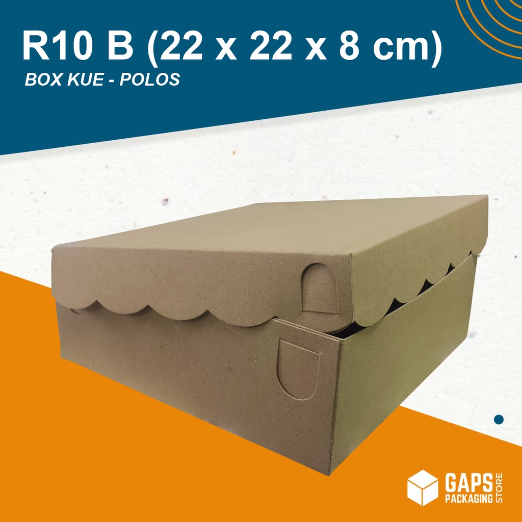 

Box Catering Nasi / Dus Kue / Dus Kotak Makanan R10 B Kraft Tebal 350 gsm Non Laminasi