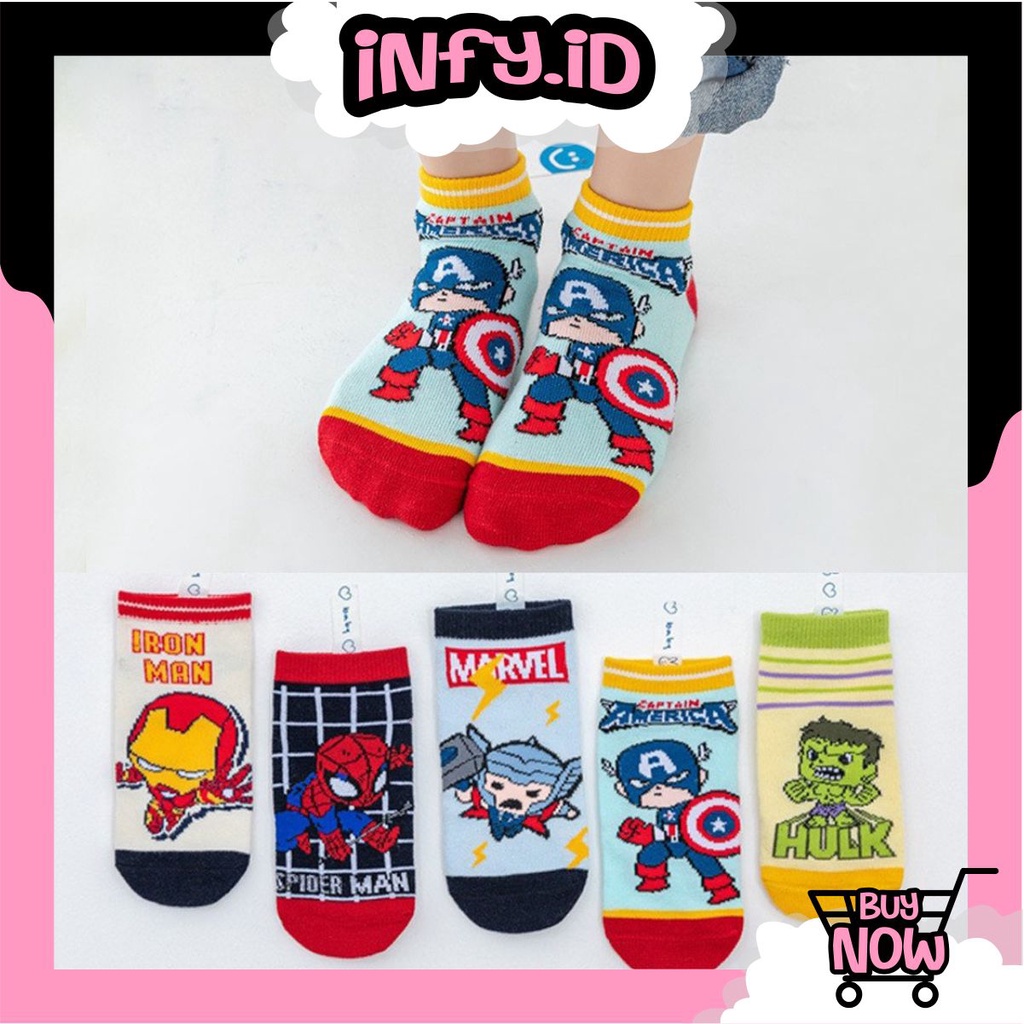 INFY - Kaos Kaki Anak Karakter Socks Anak Super Hero KK041