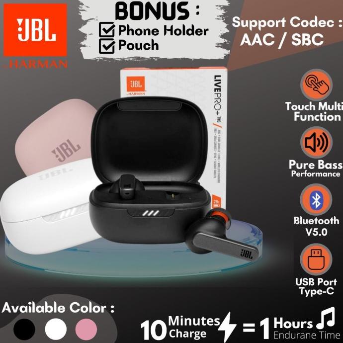 Headset Bluetooth Jbl Live Pro Earphone Bluetooth Wireless Jbl Headset