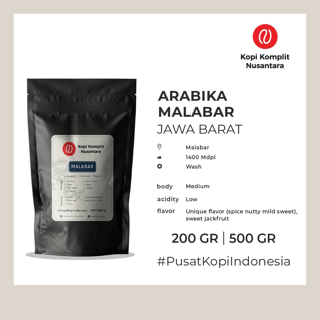 

Arabika Malabar Medium Roasting - Kopi Biji dan Bubuk