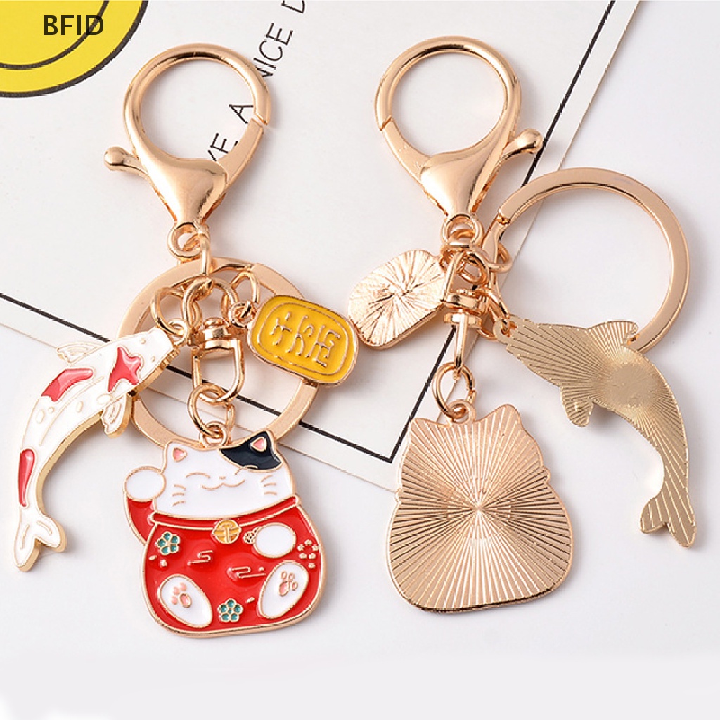 [BFID] Gantungan Kunci Kucing Rejeki Jepang Ikan Koi Liontin Keychain Lovely Key Ring Gift [ID]