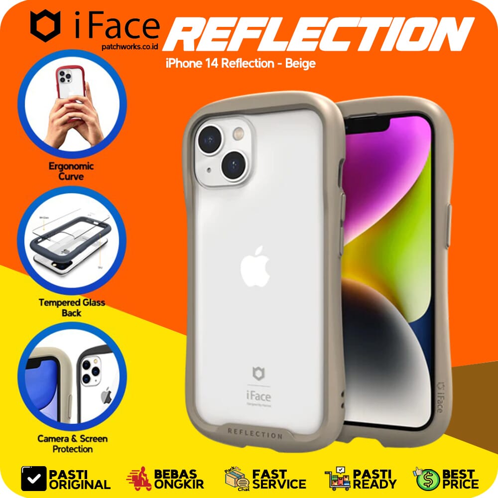 iFace iPhone 14 Reflection Beige Casing Anti Banting Tipis