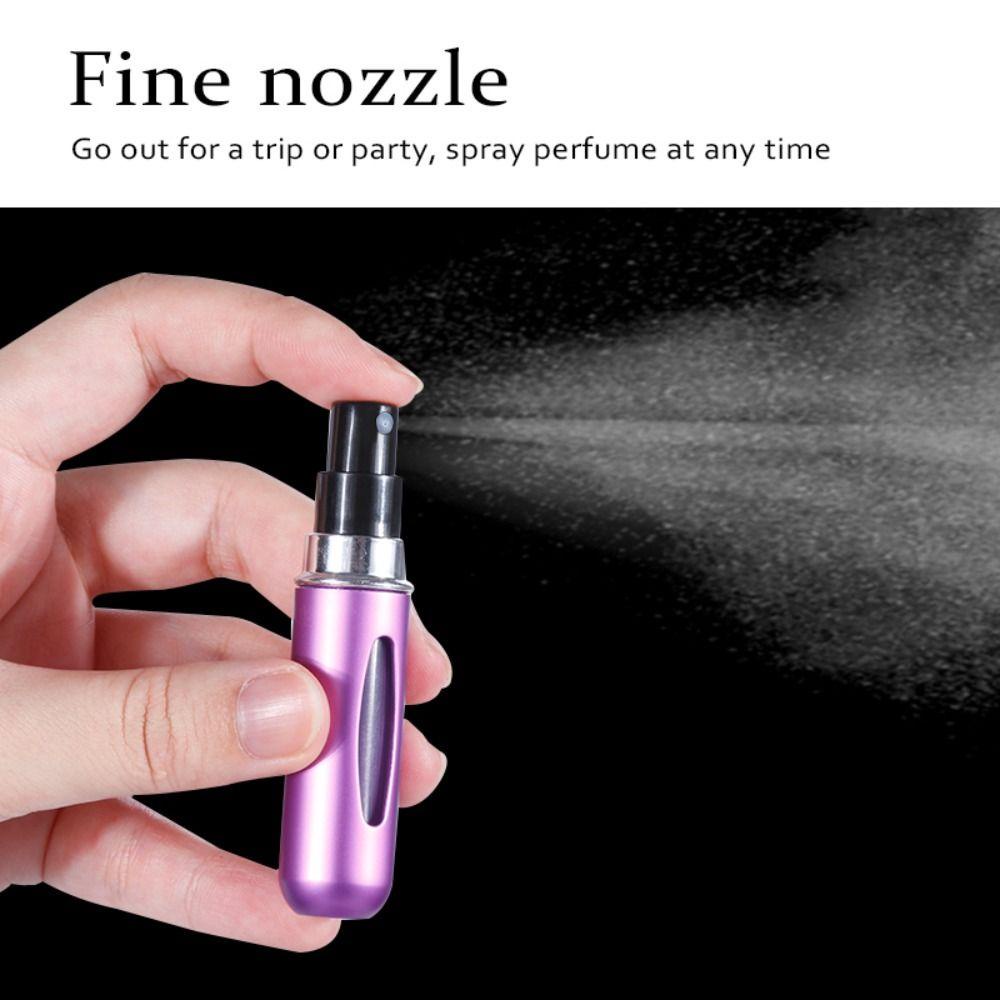 Rebuy Bottom-filled Perfume Bottle Portable 5ml Liquid Self-pumping Aluminium Pelembab Botol Isi Ulang