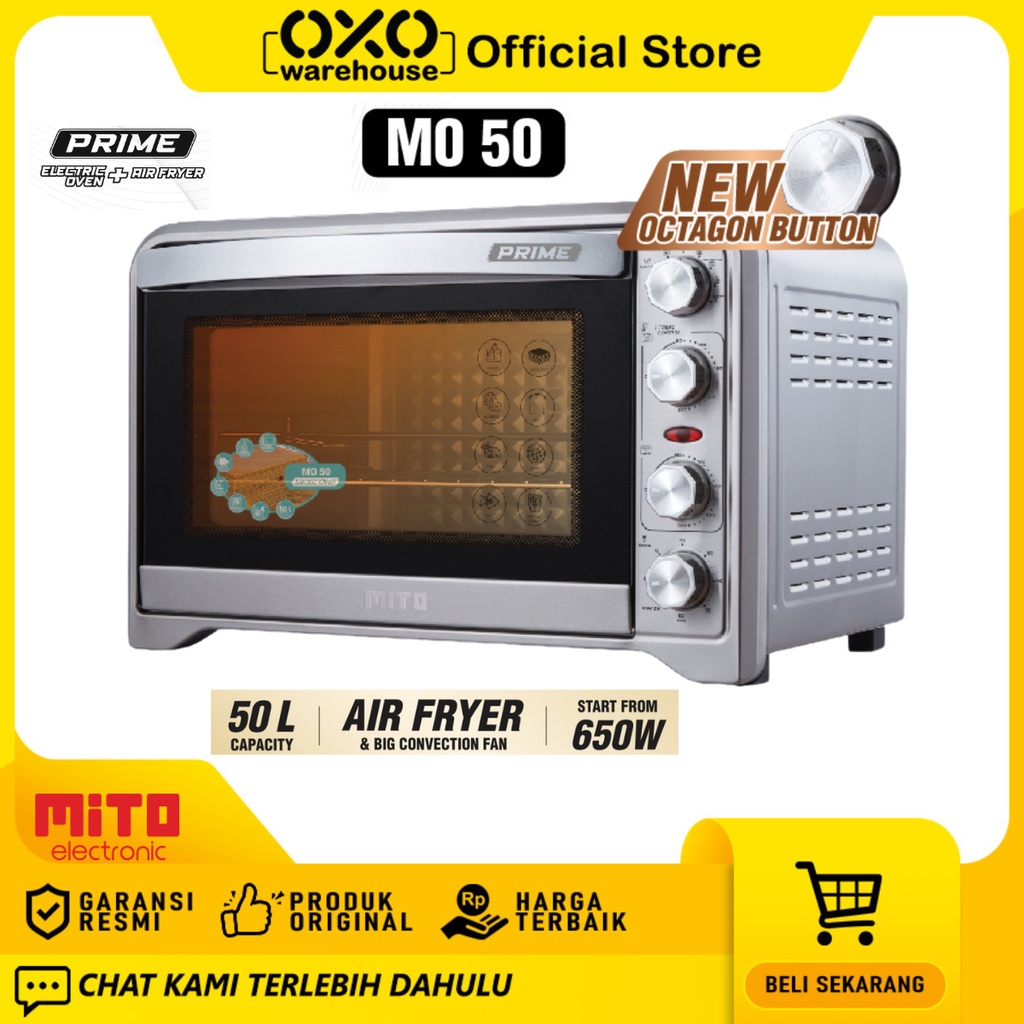 MITO Oven MO-50 Prime 50 Liter New Air Fryer Open ListrIk Low Watt Garansi Resmi