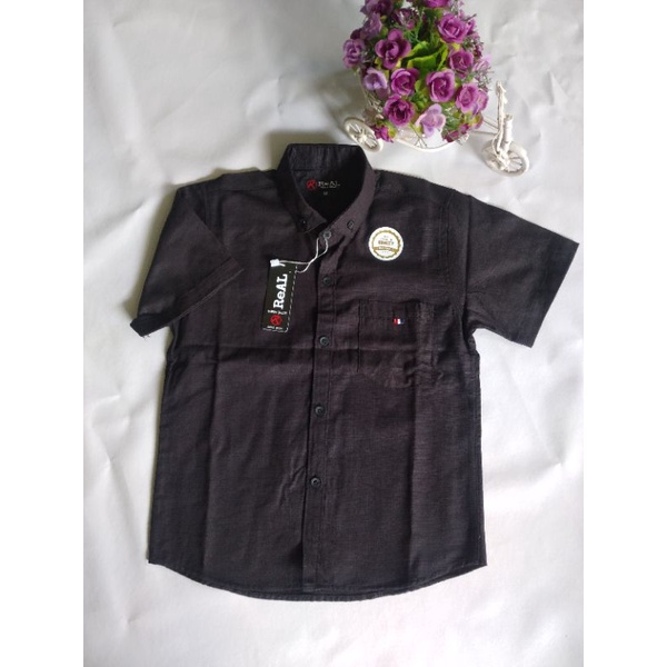 KEMEJA COUPLE AYAH &amp; ANAK WARNA HITAM KATUN SIGARET(HARGA SATUAN)