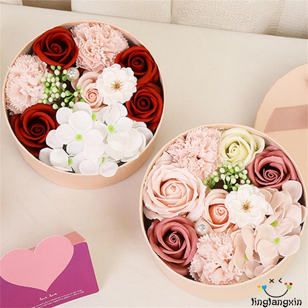 Llx-sabun Flower in Box Hadiah Untuk Syukuran Valentine Hari