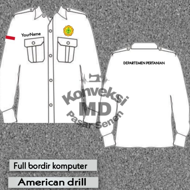 Big size kemeja eksklusif departemen pertanian/Seragam eksklusif departemen pertanian/kemeja pdh dep
