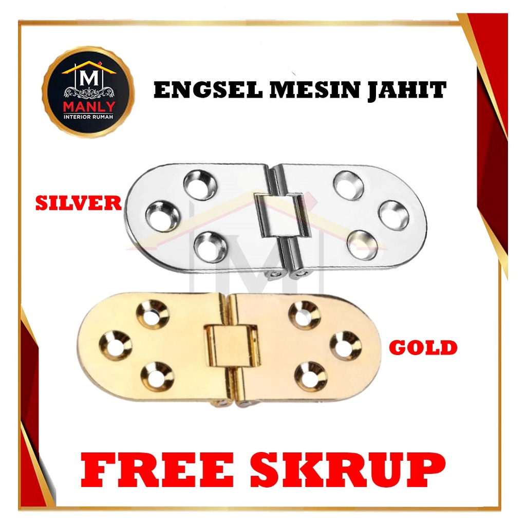 Engsel Meja Lipat/ Mesin Jahit Silver dan Gold / Engsel Jahit  (1 PCS)