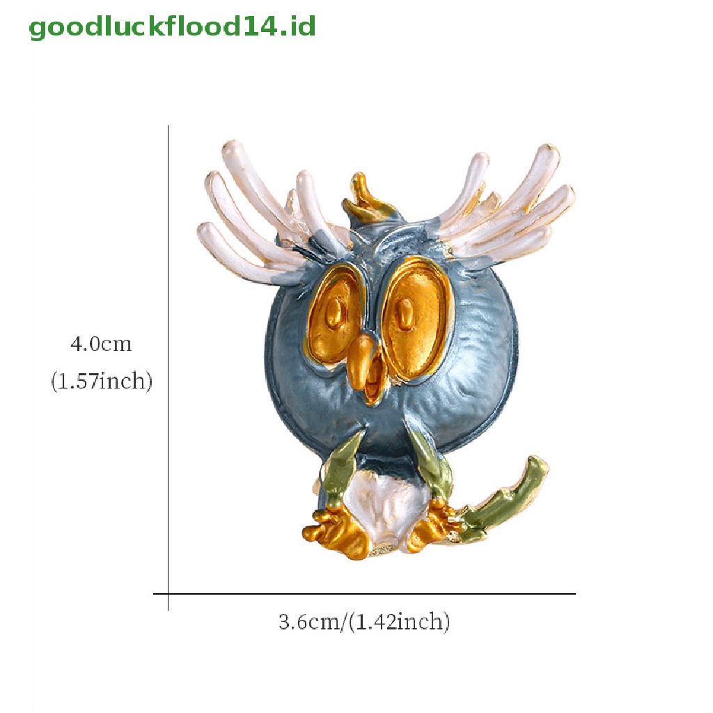 [GOOGFOUR] Enamel Owl Bros Pin Hewan Kristal Pesta Pernikahan Bros Pin Hadiah [TOP]