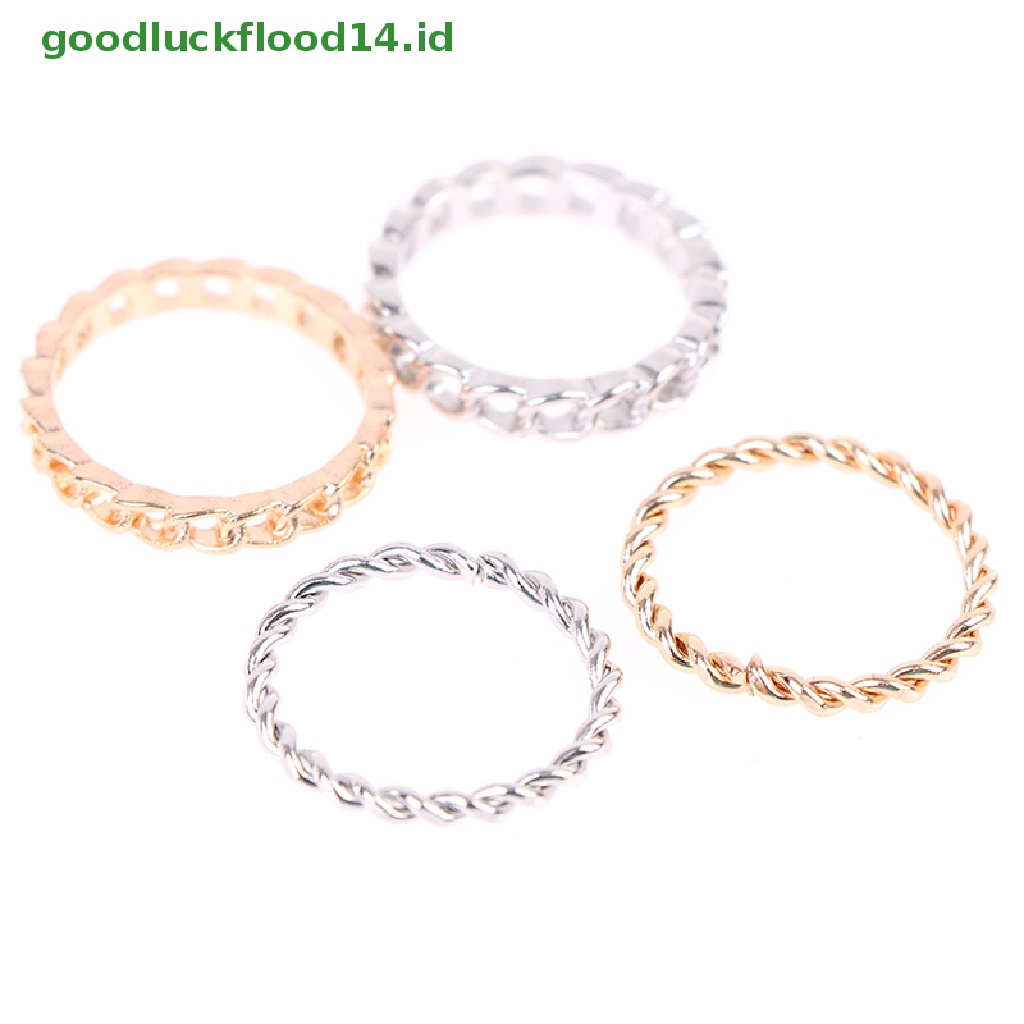 [GOOGFOUR] 10pcs/set Cincin Kepribadian Fashion Wanita Hadiah Perhiasan [TOP]