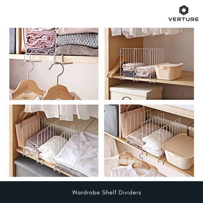 

Terlaris ✨ -Penyekat Lemari Pakaian / Pembatas Lemari Buku / Wardrobe Shelf Divide - Putih- 2.1.23