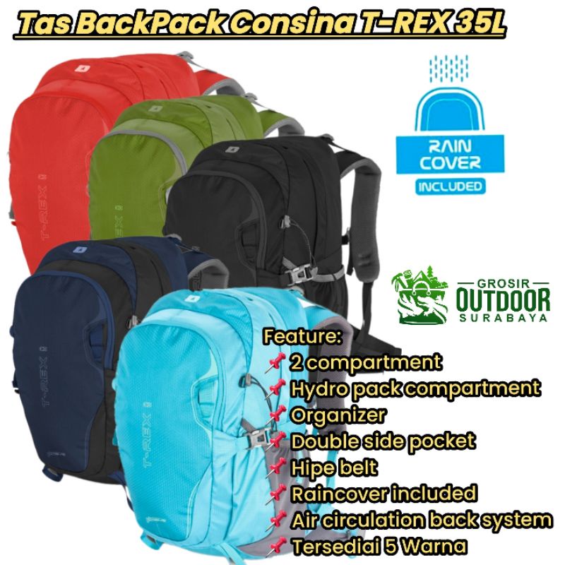 Tas Backpack Daypack Consina T-Rex Trex 35L