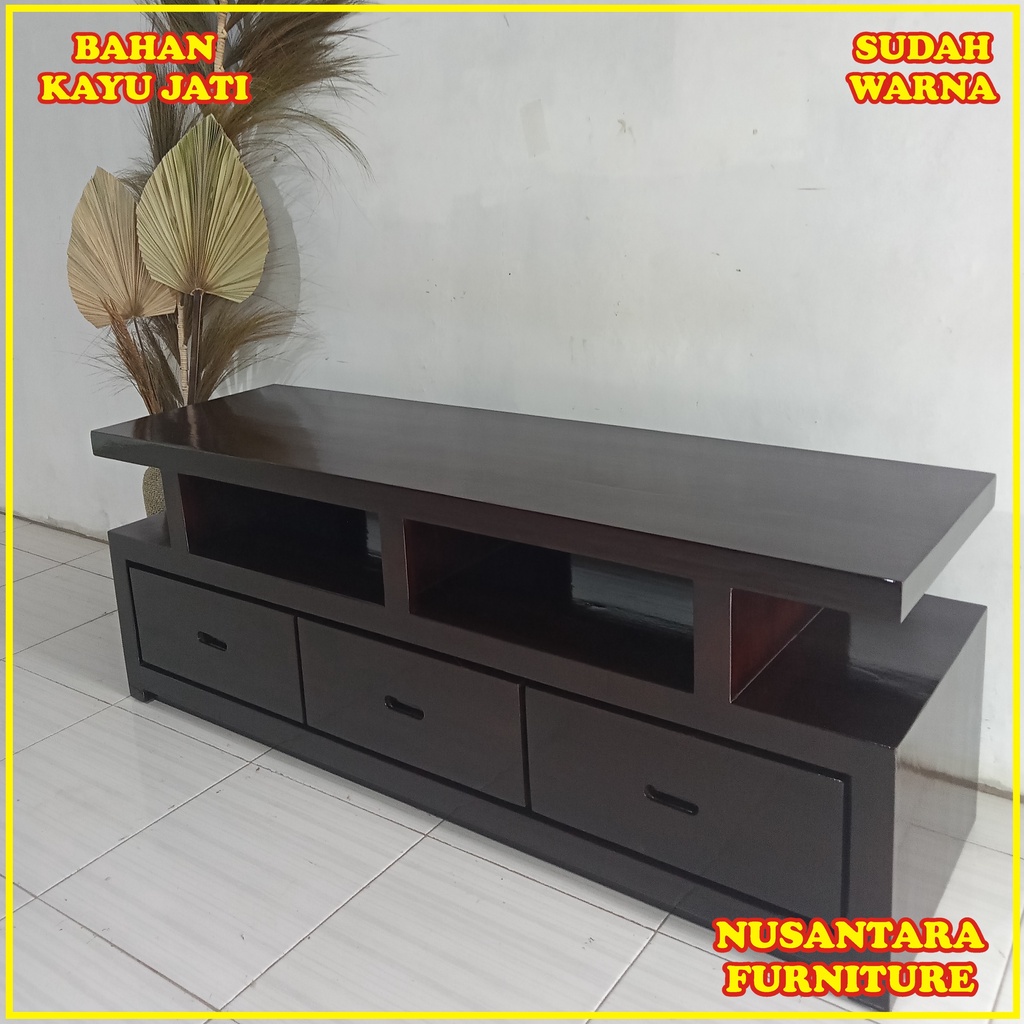 meja tv retro minimalis kayu jati rak tv minimalis jati
