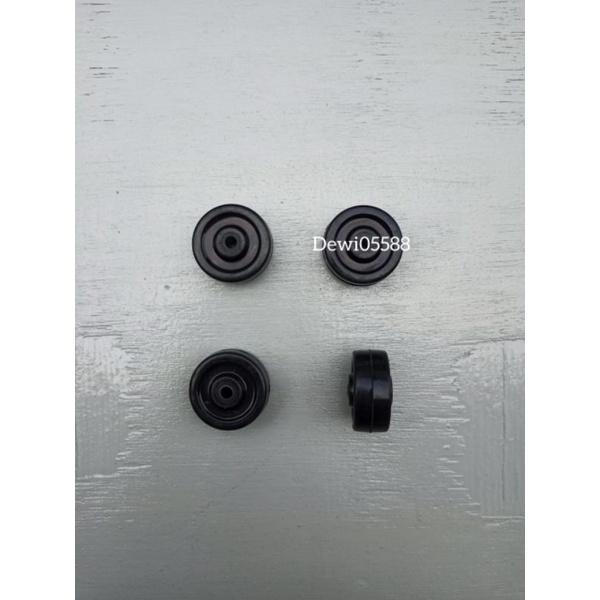 Roda Replacement, Roda koper, Roda Cincin, Karet roda, Black rubber 4cm