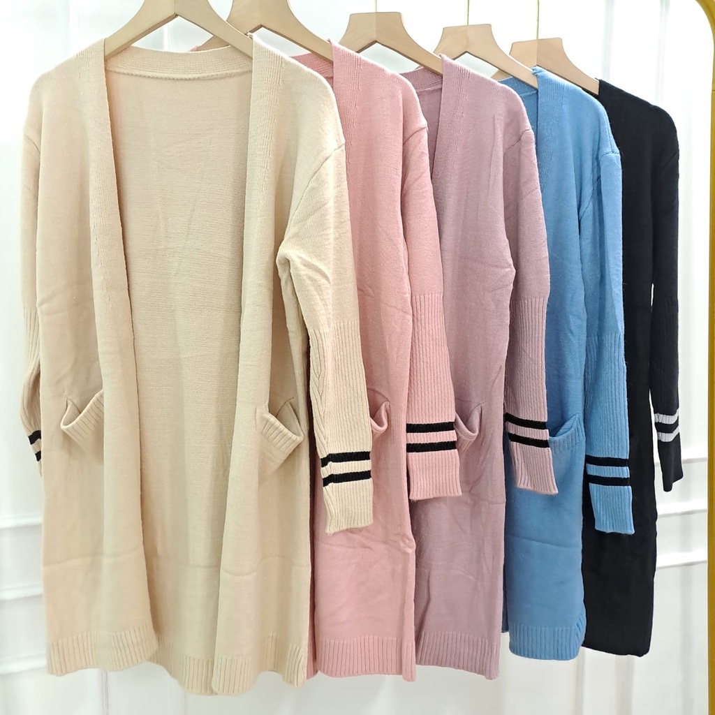 Niken Sweater Knit Cardigan Korea - Long Cardi Atasan Wanita Rajut Import TM (CX090722)