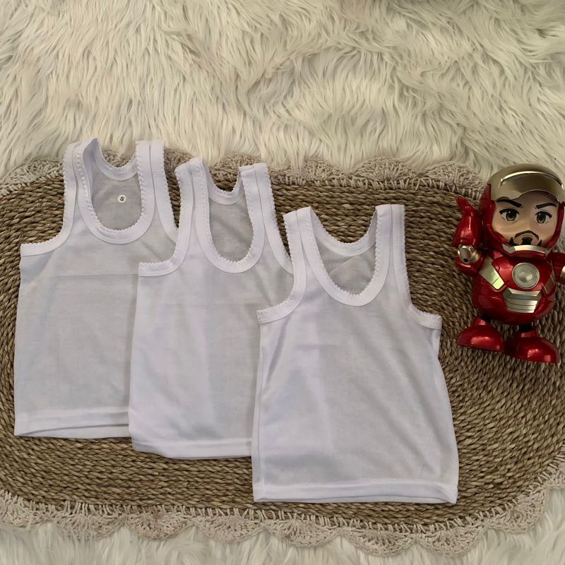 SINGLE BAYI/KAOS DALAM BAYI SIZE S WARNA PUTIH GYP OLSHOP