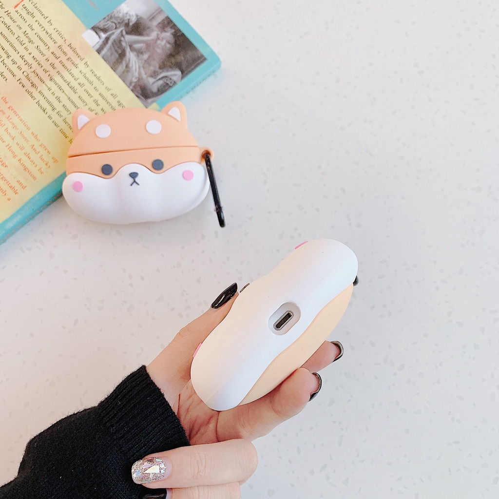 3d Cute Puppy Dog Shockproof Bluetooth Earphone Case Cover Untuk Airpods1 2 3 Pro I12 i13 Inpods 12 13 Pro Airpods3 Silikon Shell