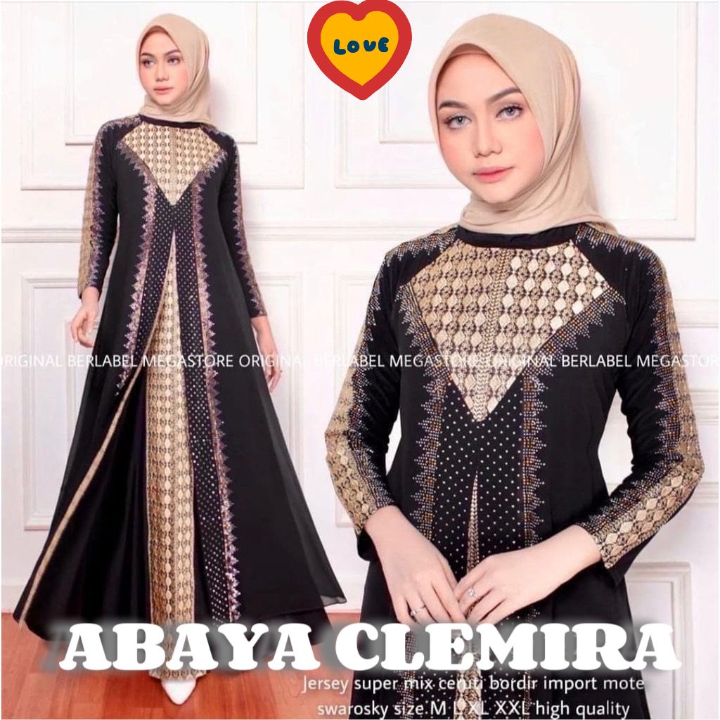 ABAYA CLEMIRA / Gamis Turkey / Longdress Muslimah / Maxy Formal / Busana Muslim / Dress Kondangan / Pakaian Mewah Arabic