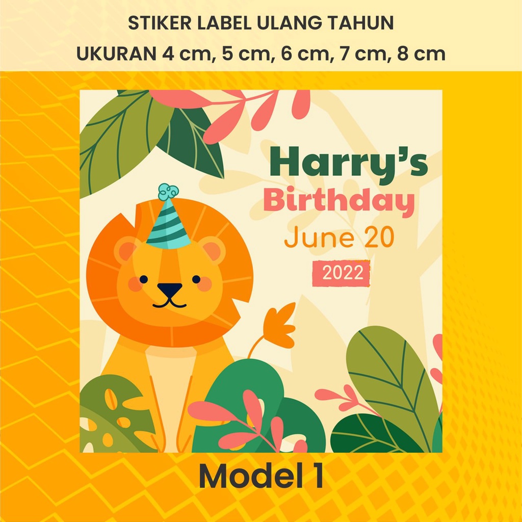 

Sticker Label Ulang Tahun Anak-anak Animal Park Lucu Kekinian