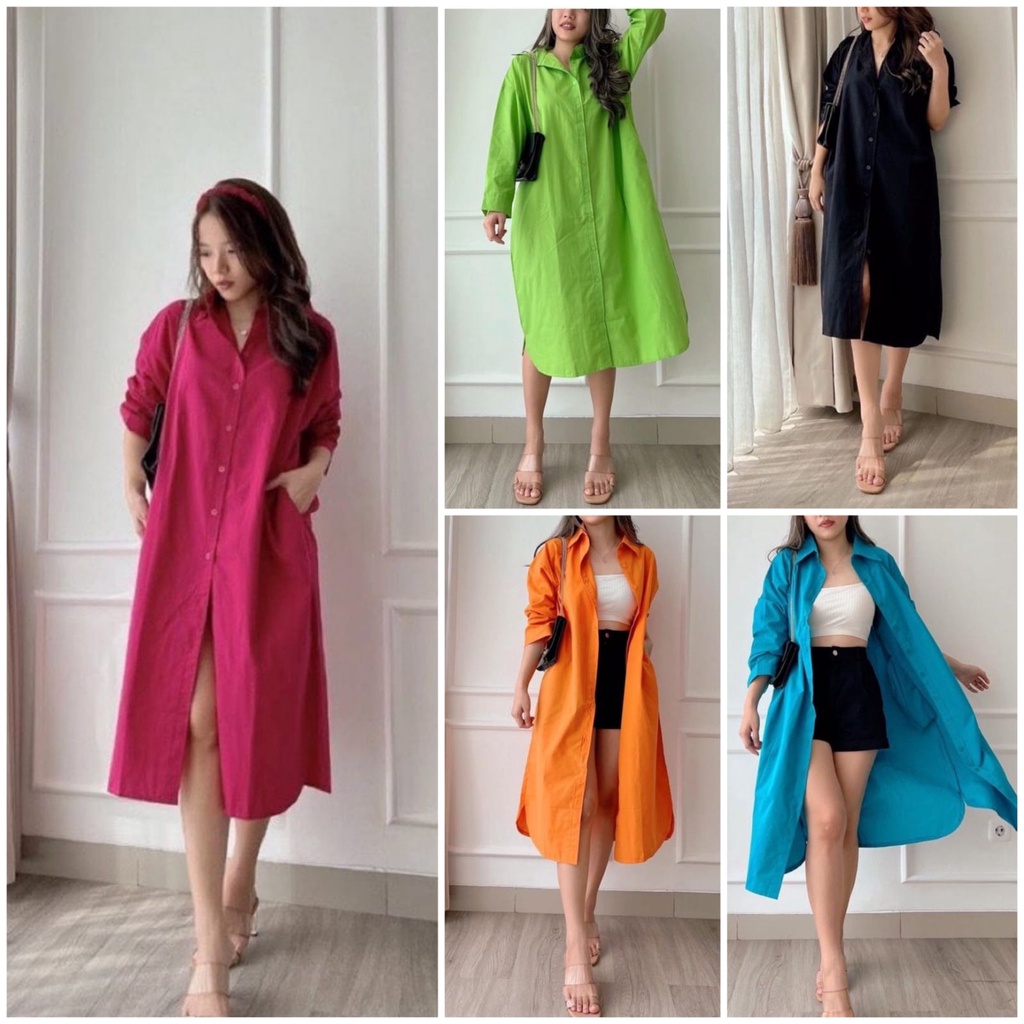 SJM TUNIK SIMPLE POLOS KATUN POPLIN PREMIUM DRESS KOREA IMPORT QUALITY 2156