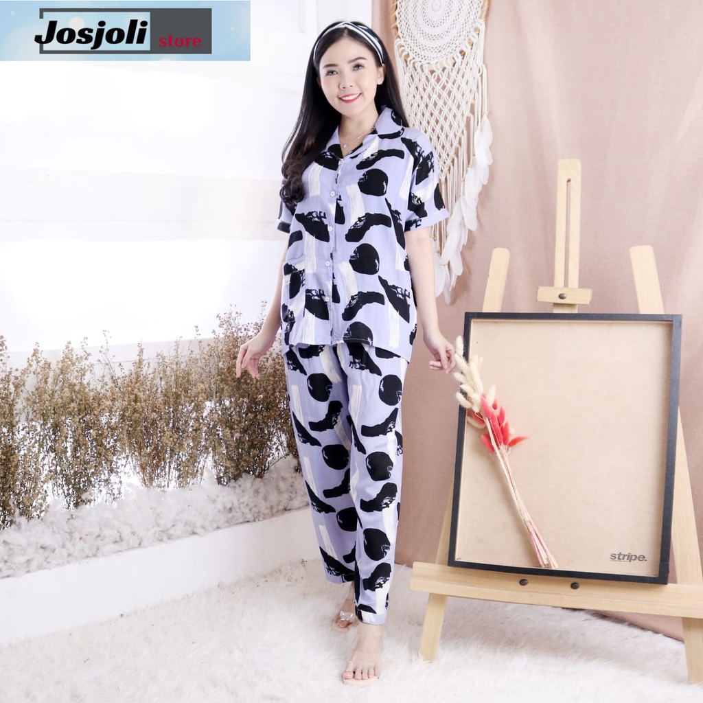 JOSJOLI_PIYAMA/Piyama CP Melani/Piyama Rayon Wanita Dewasa XL XXL/Pakaian Tidur Wanita