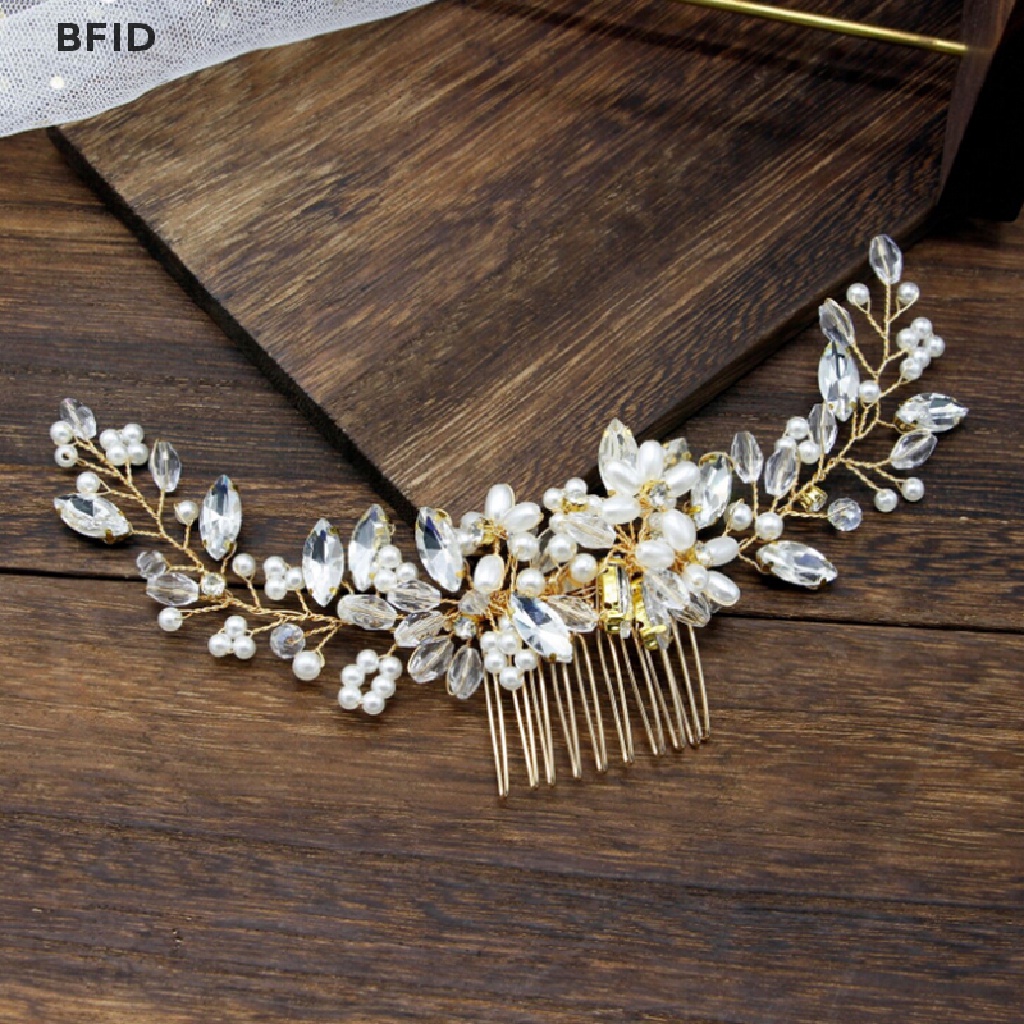 [BFID] Sisir Rambut Pengantin Bridal Mewah Wedding Pearl Bead Clip Tiara Headband New [ID]