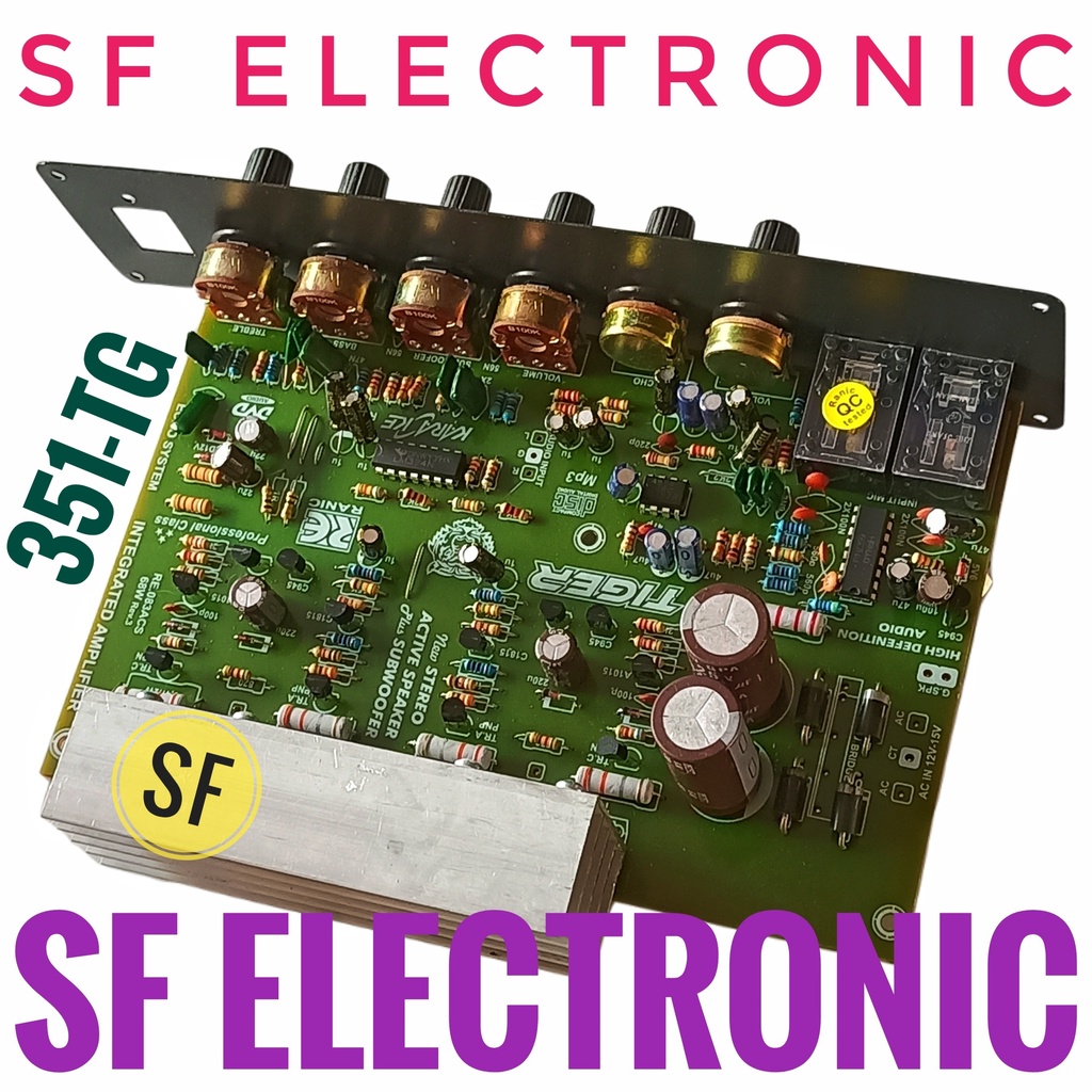 Kit Power Amplifier Speaker Aktif 300Watt Stereo+Mic Dan Echo Extra Subwoofer 351-TG