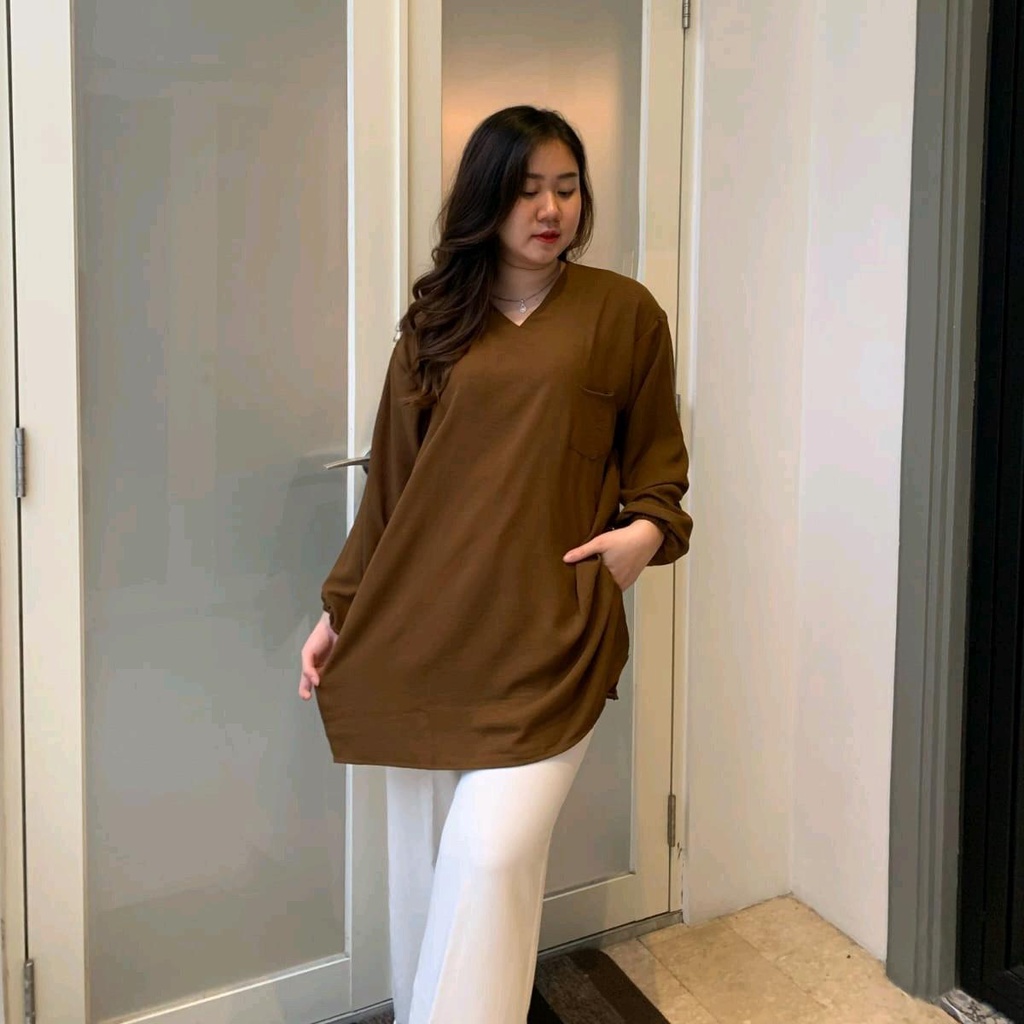 AVE Atasan Pocket Lengan Panjang / Long Square Top Moana