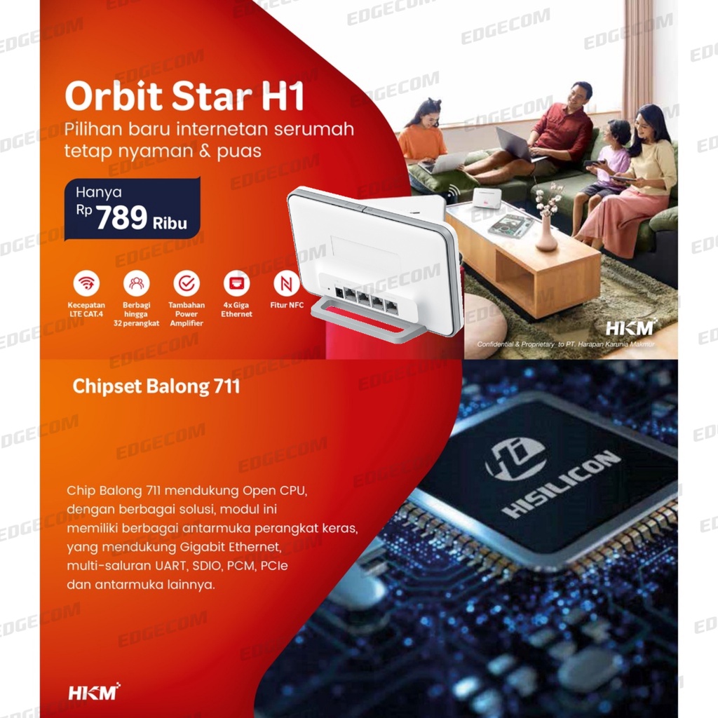 Telkomsel Router Modem Orbit Star H1 WiFi Huawei B311B Free Data 150GB