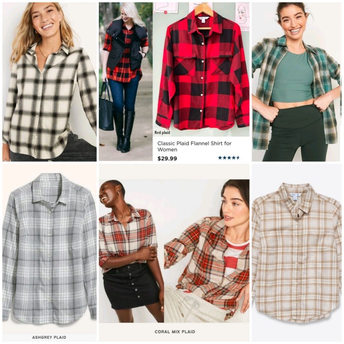 MRN25 OLD NAVY Flannel Shirt - Boyfriend Tartan Shirt - Kemeja Flanel Wanita