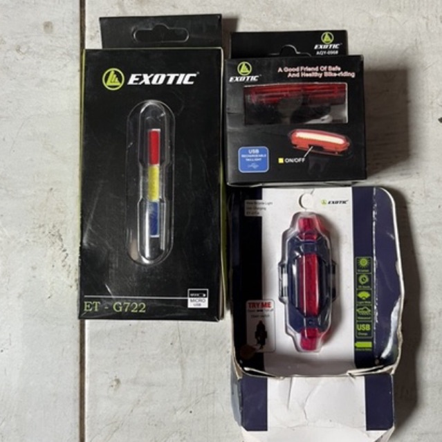 Lampu Sepeda Depan Belakang Pacific Syte Exotic LED USB Charge (Pakai Cas) MURAH