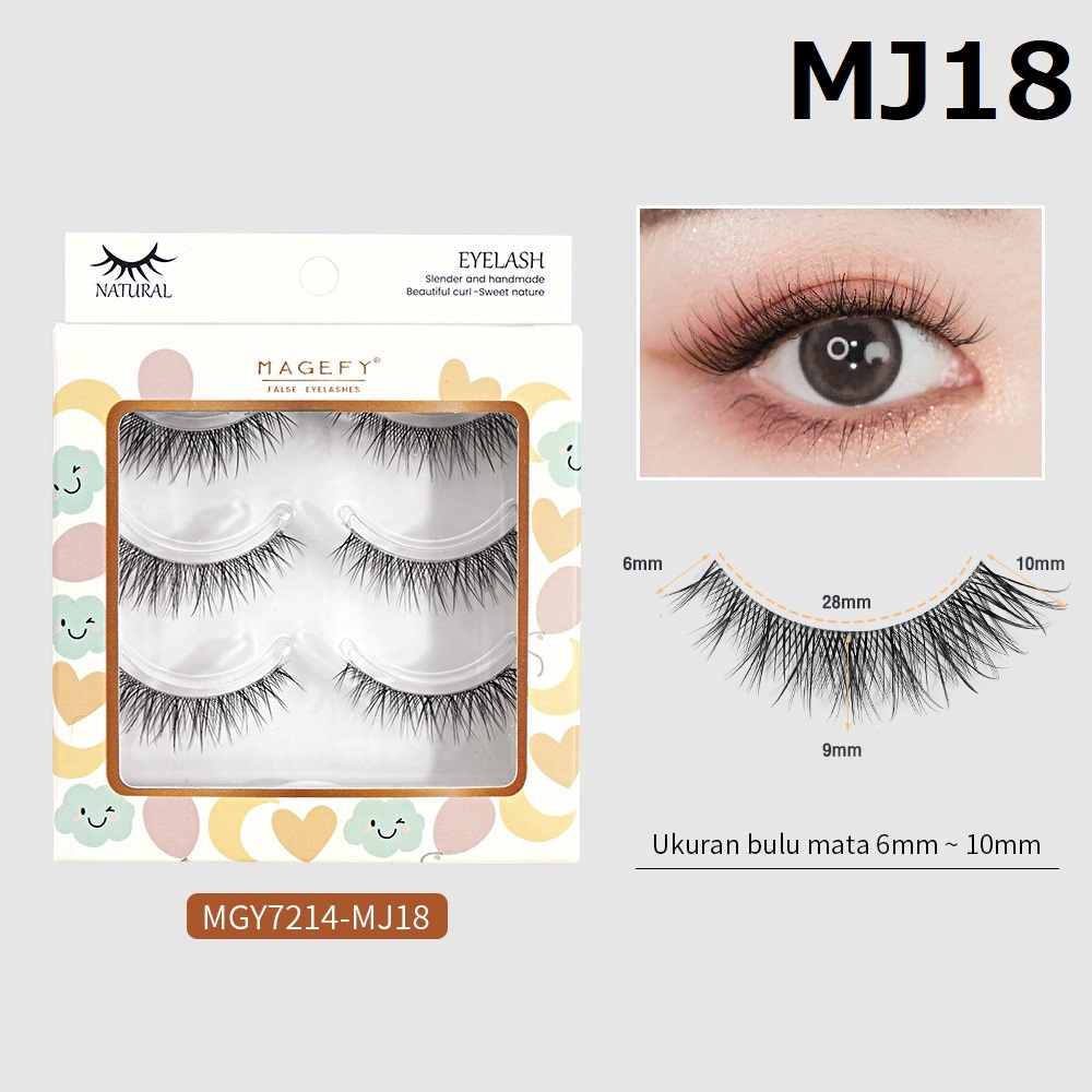 CSP095 – Magefy Bulu Mata Palsu Fake Eyelashes 3 pairs pasang