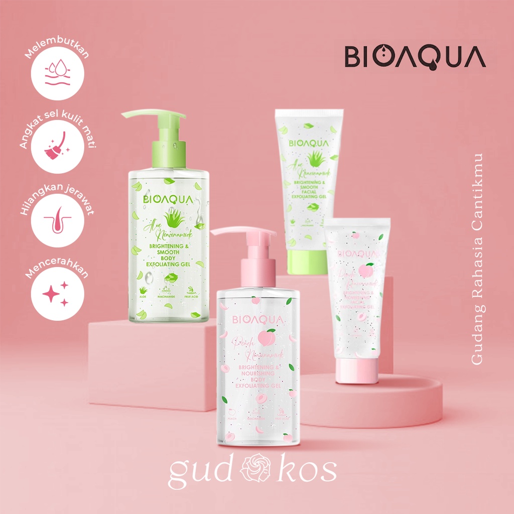 BIOAQUA Facial &amp; Body Exfoliating Peeling Gel / Exfoliasi Wajah