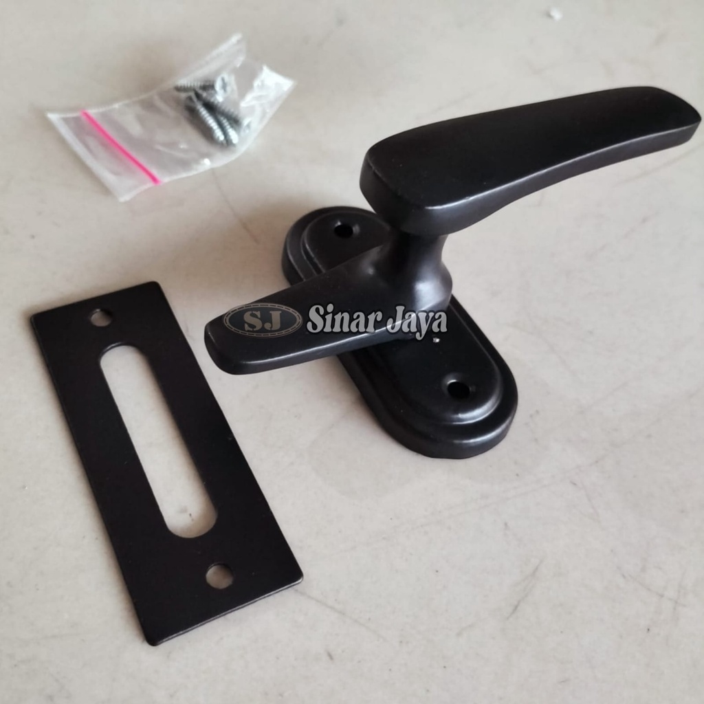 Rambuncis jumbo hitam black Handle Kunci Jendela kuningan Grendel Panolet Slot Stainles Tebal Alumunium kunci laci Springknip