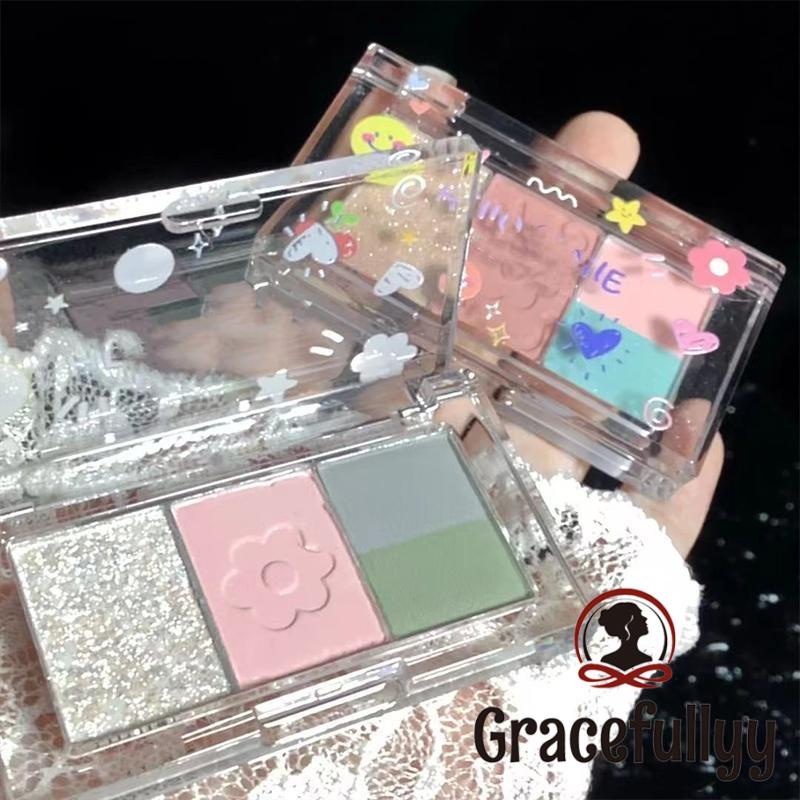 [COD]JADED Eyeshadow Palette 3 Warna Kombinasi Matte And Glitter Tahan Air Super Flash Waterproof-GY