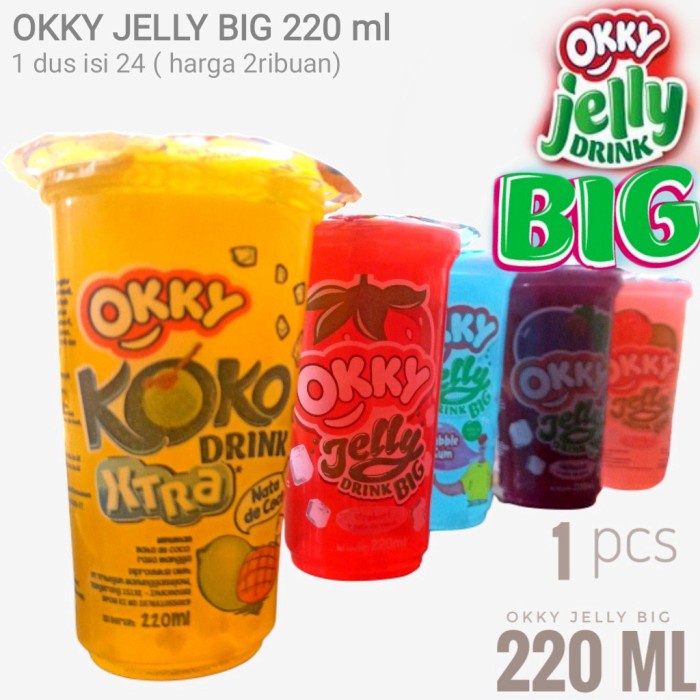 Okky jelly drink BIG gelas 220ml 2000 an khusus instan