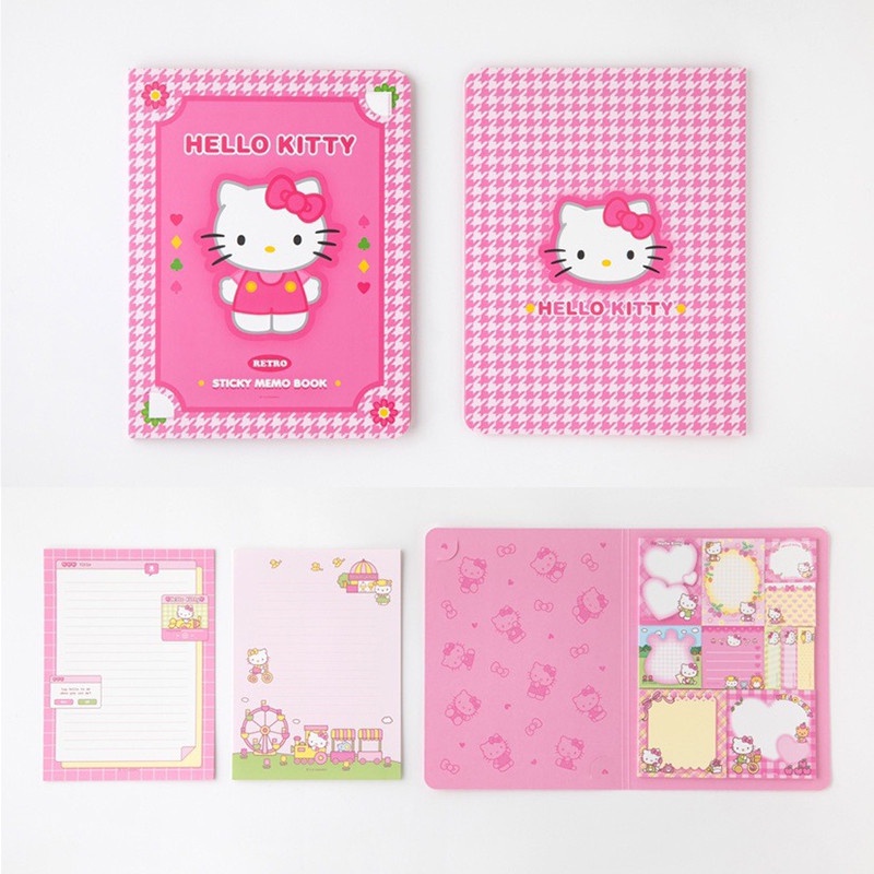 300 Lembar Cute Sanrio Sticky Notes Set Stiker Label DIY Tangan Akun Bahan Bookmark Kartun Melody Kuromi Stationery