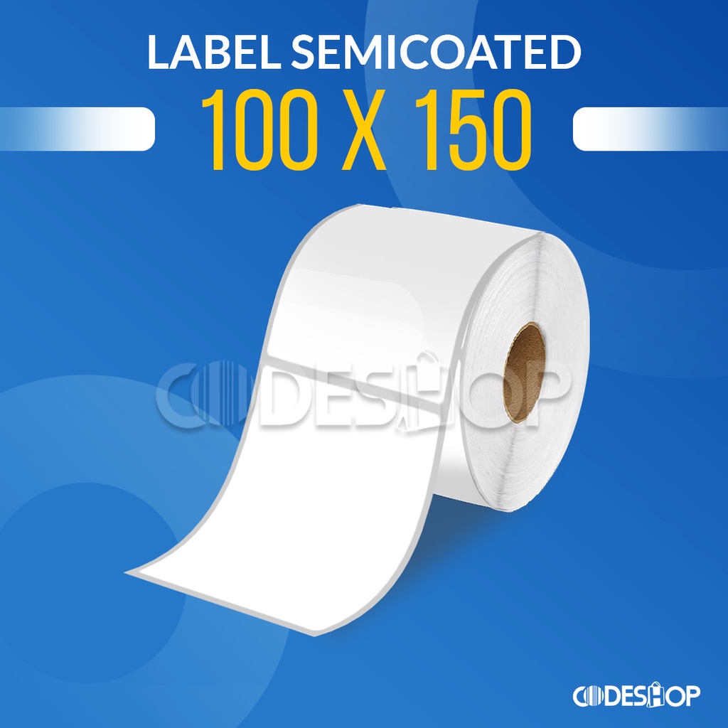 Kertas Label Printer Barcode 100 X 150 MM (1 LINE ) 250 PCS Semicoated