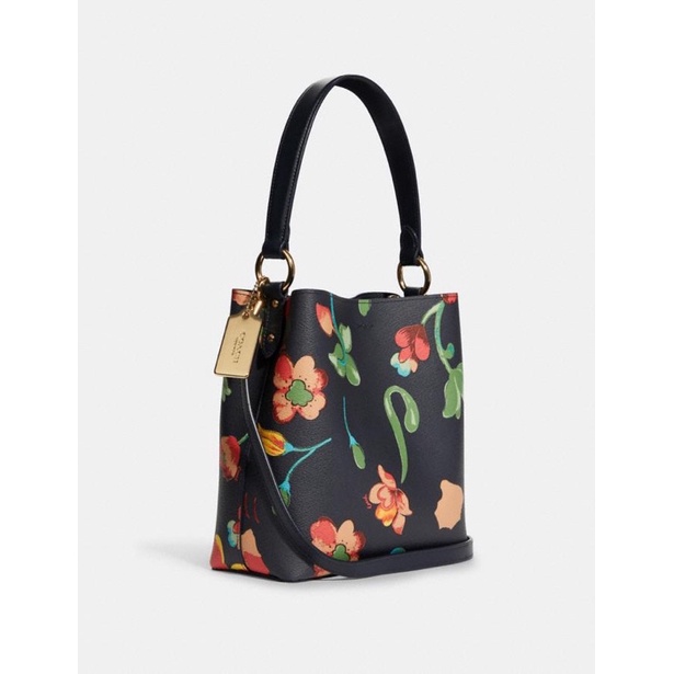 Coach Small Town Bucket Bag With Dreamy Land Floral Print (C8611)