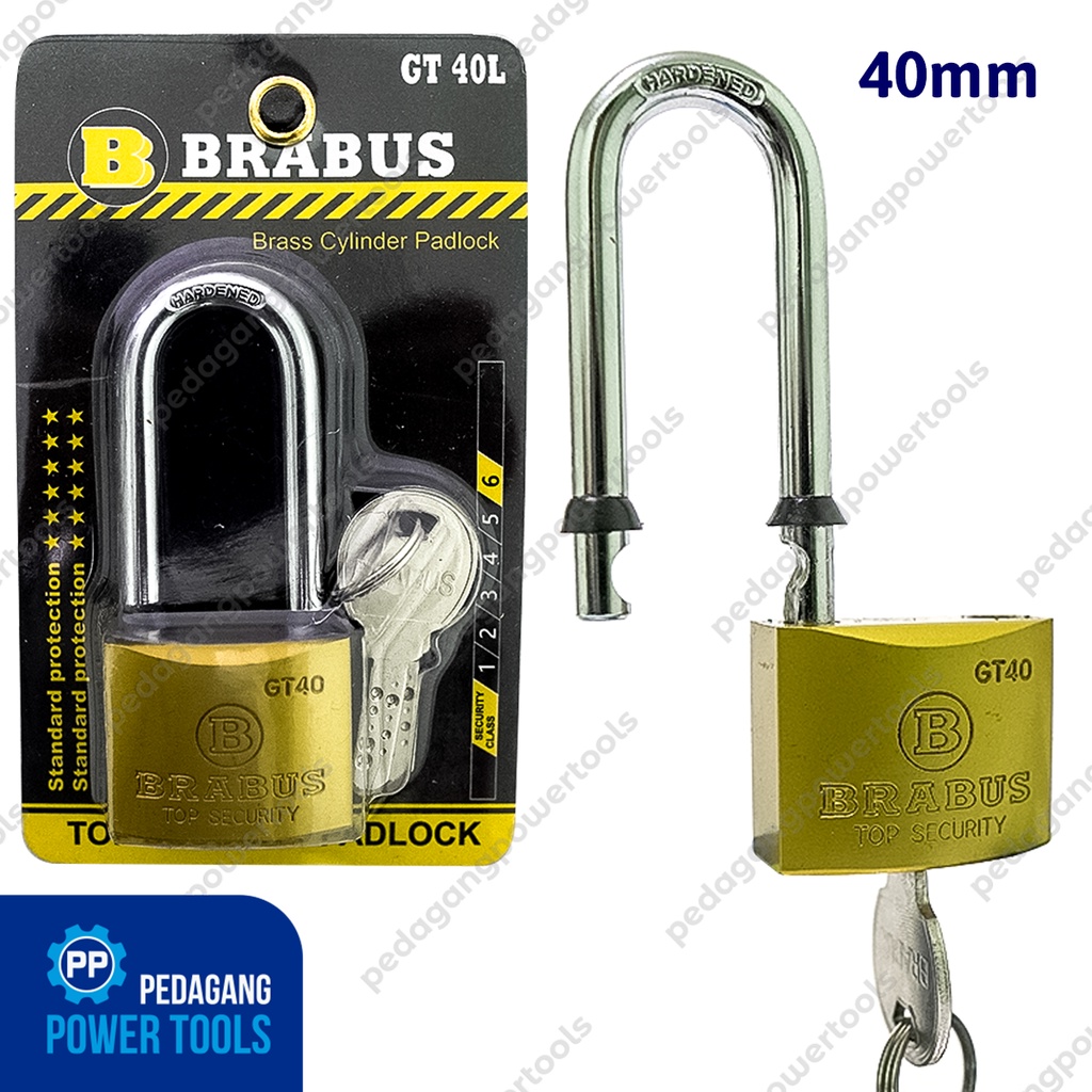 BRABUS GEMBOK KUNINGAN 40 MM LEHER PANJANG PAGAR RUMAH BRASS PADLOCK