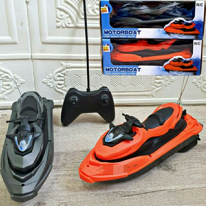 Mainan PERAHU JETSKI Remote Countrol Kapal RC Speed Boat Jet Ski Moto Boat Motor