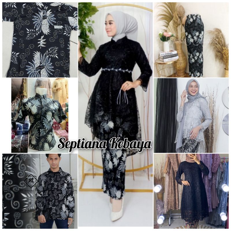 couple kebaya hitam set batik / setelan kebaya modern  batik  couple  / kebaya  warna hitam  / coupl