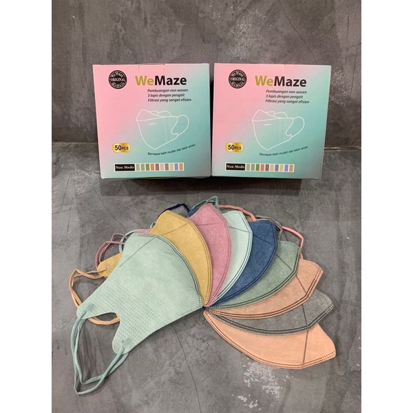 Masker WEMAZE duckbill wemask mix isi 50pcs// DB warna isi 25 box